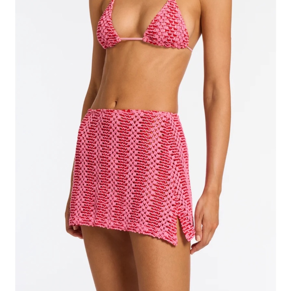 Triangl Swimwear Pink Crochet Coverup